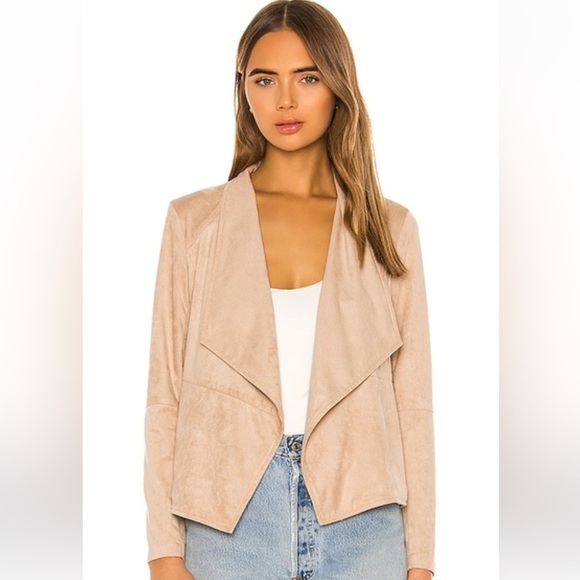 BB Dakota Jackets & Blazers - BB Dakota Faux Suede Tan Draped Jacket Size S